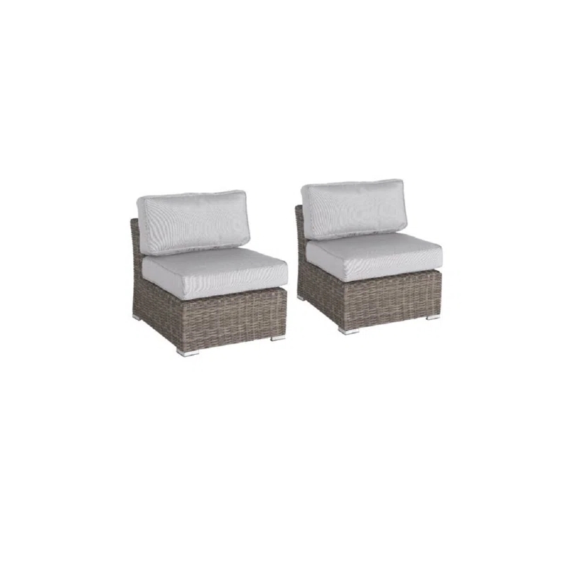 Living Source High-Density Polyethylene Wicker 6 Person Seating Group Cushions