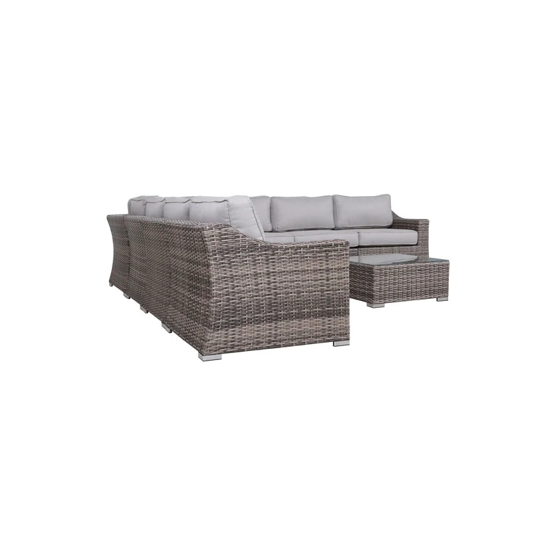 Living Source High-Density Polyethylene Wicker 6 Person Seating Group Cushions