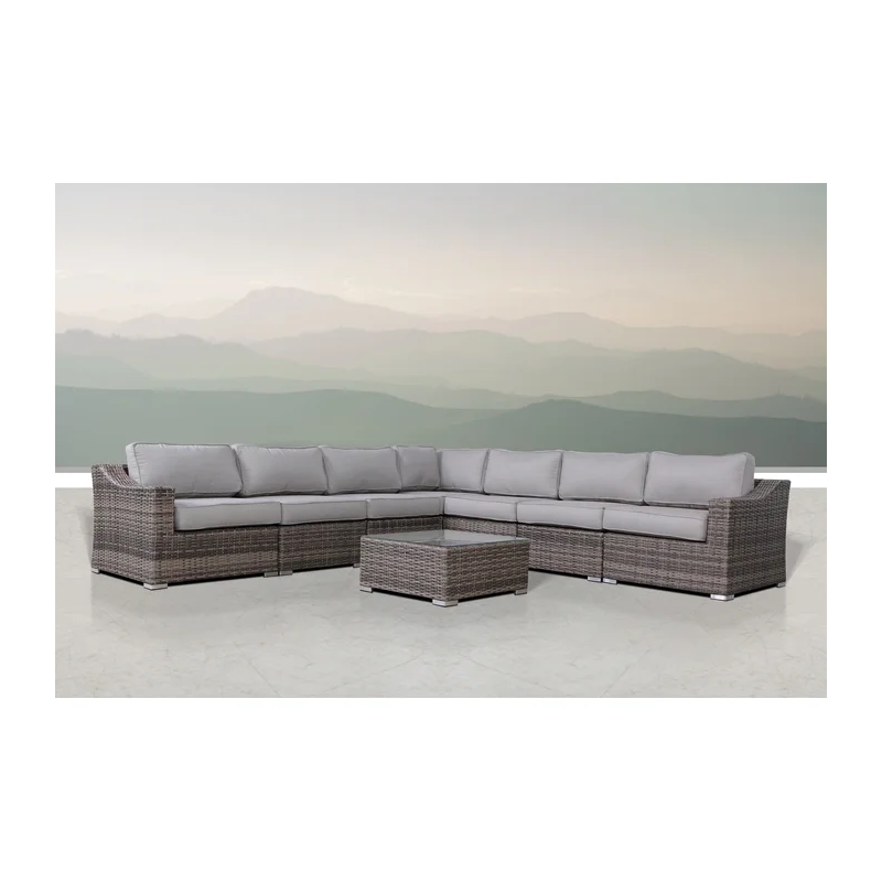 Living Source High-Density Polyethylene Wicker 6 Person Seating Group Cushions