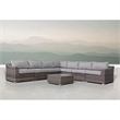 Living Source High-Density Polyethylene Wicker 6 Person Seating Group Cushions