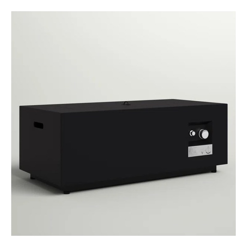 LSI 16'' H x 42'' W Steel Outdoor Fire Pit Table with Lid