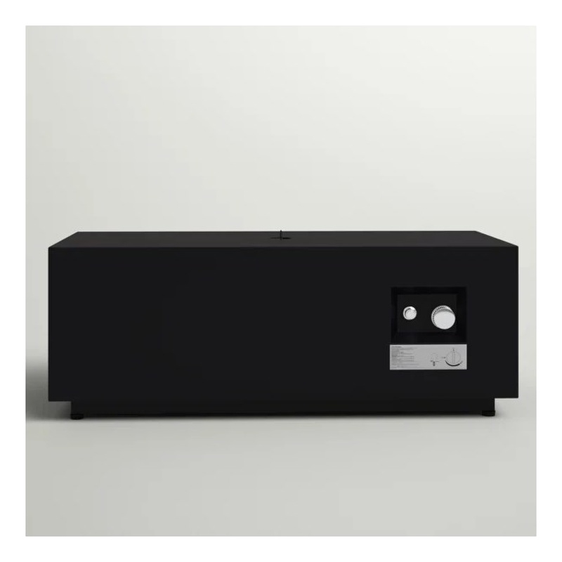 LSI 16'' H x 42'' W Steel Outdoor Fire Pit Table with Lid