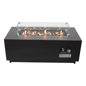 LSI 16'' H x 42'' W Steel Outdoor Fire Pit Table with Lid