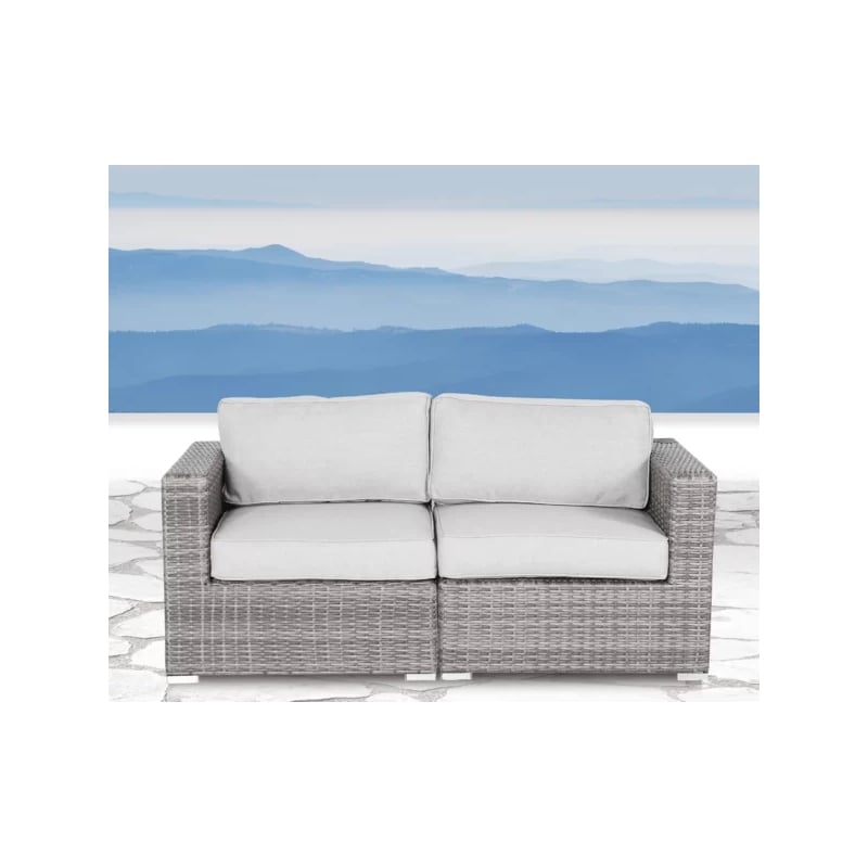 LSI 66'' Wide Outdoor Wicker Loveseat with Cushions