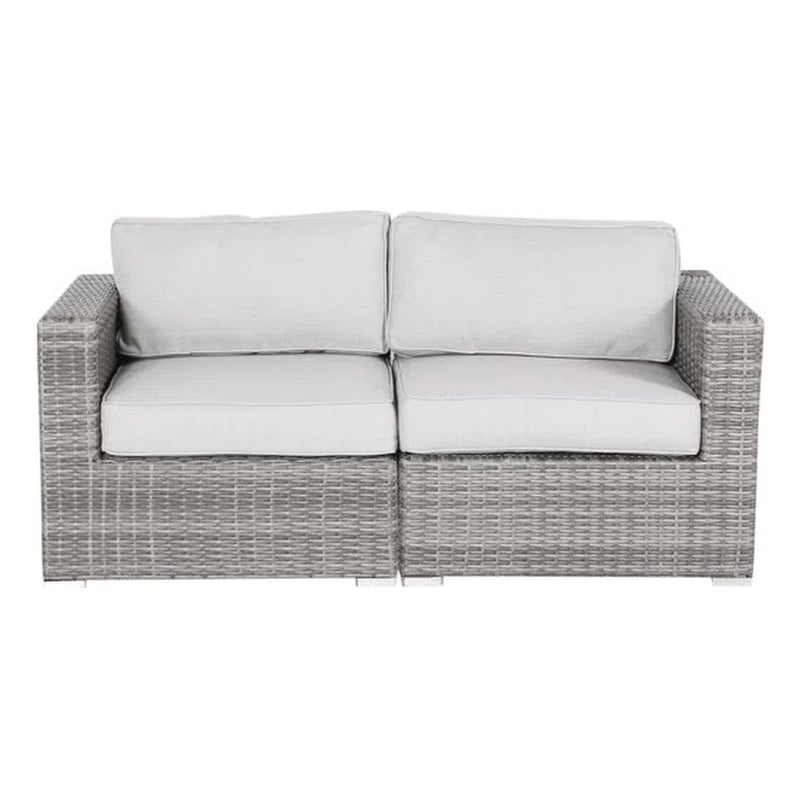 LSI 66'' Wide Outdoor Wicker Loveseat with Cushions