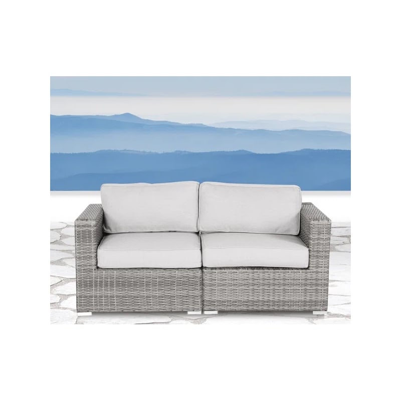 LSI 66'' Wide Outdoor Wicker Loveseat with Cushions