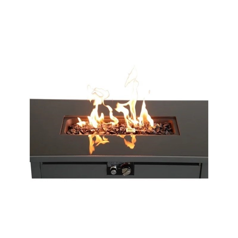 LSI 25'' H x 42'' W Steel Outdoor Fire Pit Table with Lid