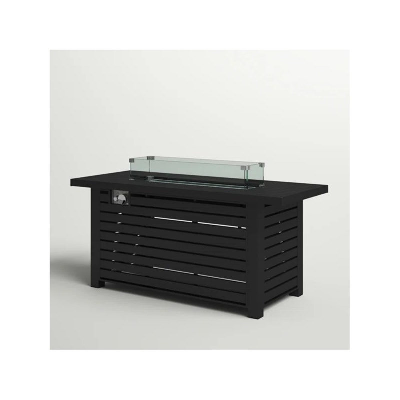 LSI 24'' H Steel Propane Outdoor Fire Pit Table with Lid