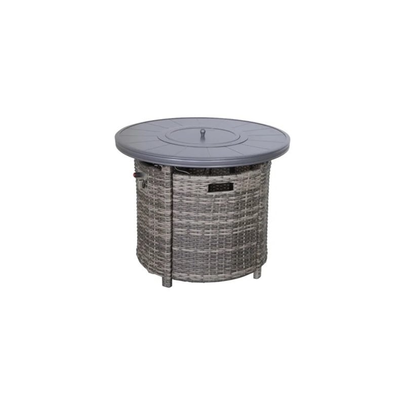 Living Source International 25'' H x 32'' W Outdoor Fire Pit Table with Lid