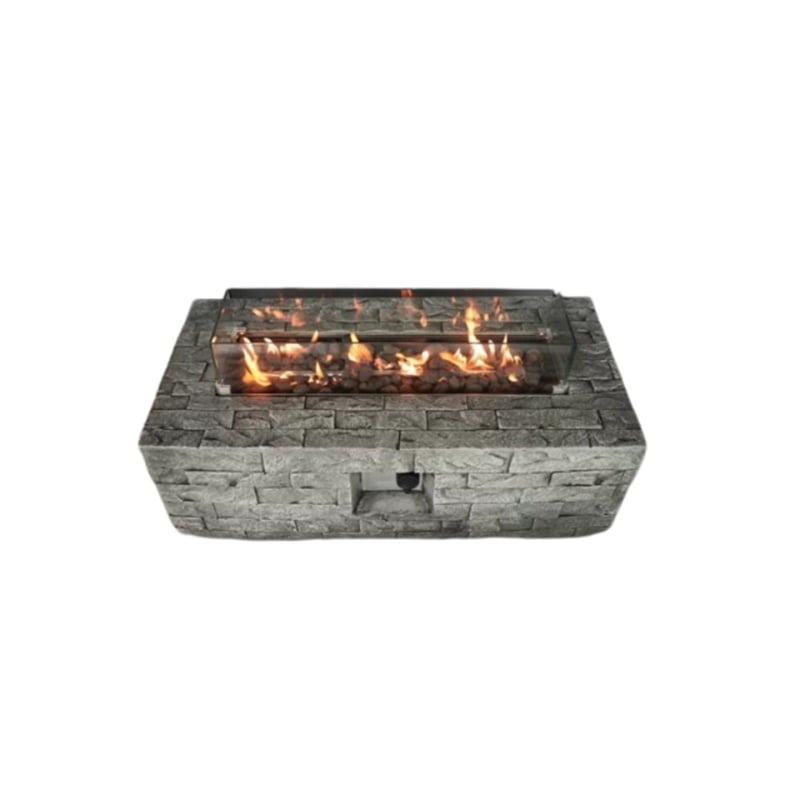 Living Source International 16'' H x 42'' W Concrete Outdoor Fire Pit Table