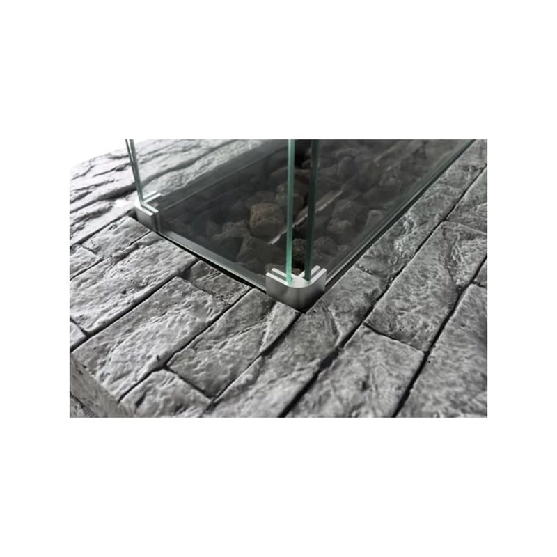 Living Source International 16'' H x 42'' W Concrete Outdoor Fire Pit Table