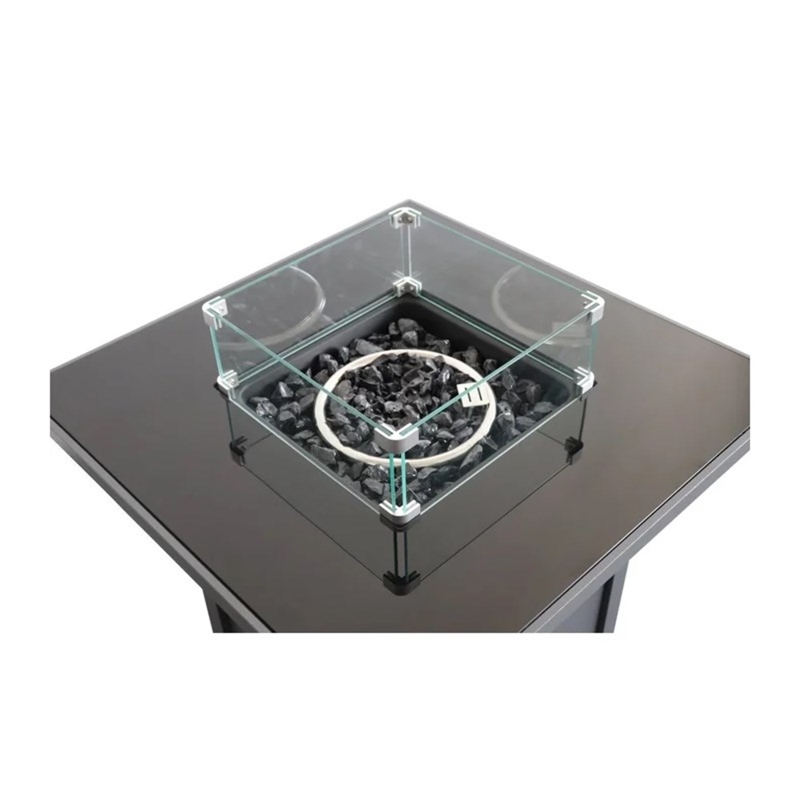 Living Source International 25'' H x 30'' W Steel Outdoor Fire PitTable with Lid
