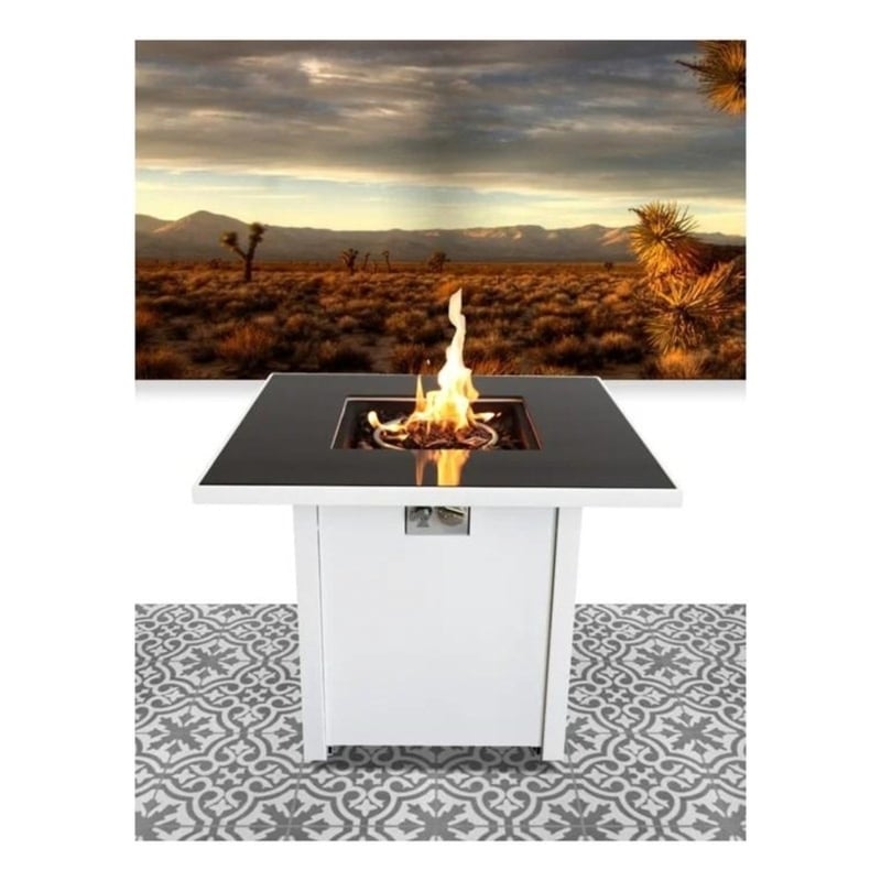 LSI 25'' H x 30'' W Steel Outdoor Fire Pit white