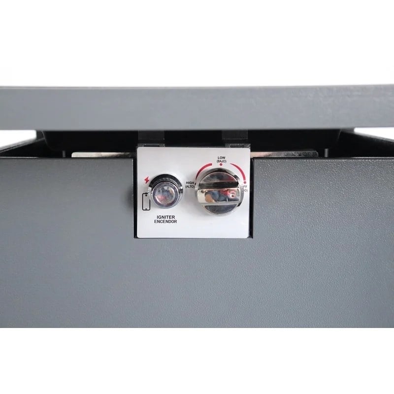 Living Source International Outdoor Stainless Steel Fire Pit Table in Gray