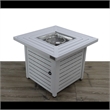 LSI Modern Metal Outdoor Fire Pit Table in White