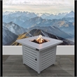 LSI Modern Metal Outdoor Fire Pit Table in White