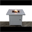 LSI Modern Metal Outdoor Fire Pit Table in White