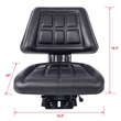 Black Tractor Seat with Backrest  Steel/PVC Compact Mower Slide Track