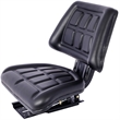Black Tractor Seat with Backrest  Steel/PVC Compact Mower Slide Track