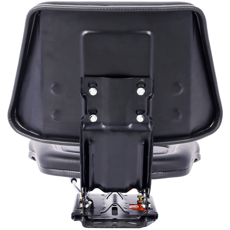 Black Tractor Seat with Backrest  Steel/PVC Compact Mower Slide Track