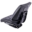 Black Tractor Seat with Backrest  Steel/PVC Compact Mower Slide Track
