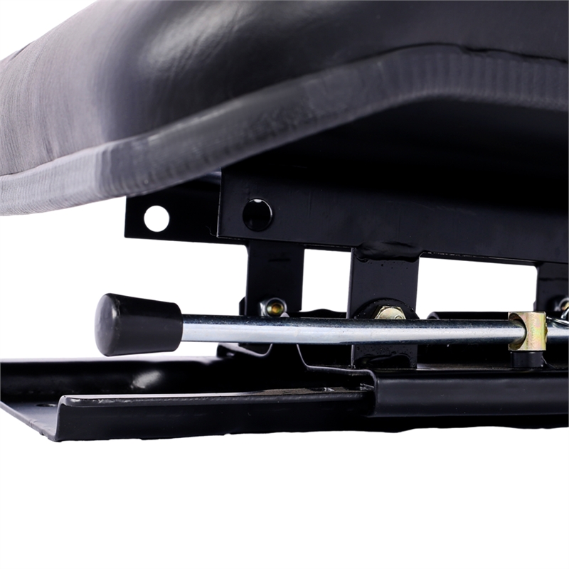 Black Tractor Seat with Backrest  Steel/PVC Compact Mower Slide Track