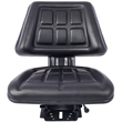 Black Tractor Seat with Backrest  Steel/PVC Compact Mower Slide Track
