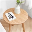 Natural Solid Oak Wood Round End Table  Small Side Table for Living Room
