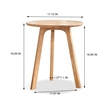 Natural Solid Oak Wood Round End Table  Small Side Table for Living Room
