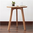 Natural Solid Oak Wood Round End Table  Small Side Table for Living Room