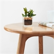 Natural Solid Oak Wood Round End Table  Small Side Table for Living Room