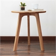Natural Solid Oak Wood Round End Table  Small Side Table for Living Room