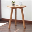 Natural Solid Oak Wood Round End Table  Small Side Table for Living Room