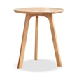 Natural Solid Oak Wood Round End Table  Small Side Table for Living Room