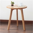 Natural Solid Oak Wood Round End Table  Small Side Table for Living Room