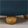 Dark Blue Round Storage Ottoman  Flannel Reversible Lid Storage