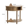 31.5 Farmhouse Walnut Half Moon Console Table with Storage