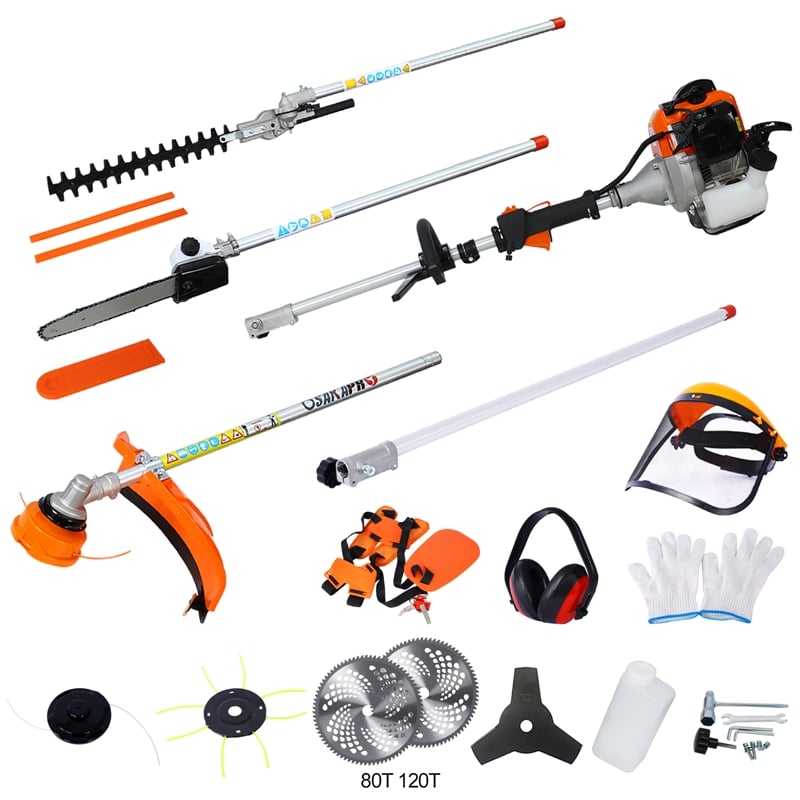 12-in-1 52CC Gas Garden Tool System with Trimmer Hedge & Brush Cutter Set Pro X
