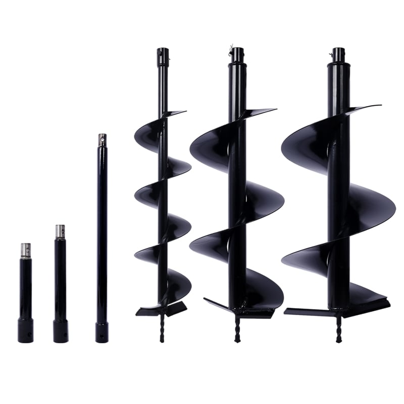 Auger Drill Bit Set for Planting and Digging with Extension Rods 6in  10in  12in