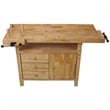 Durable Rubberwood Workbench with Storage for Garage / Workshop-Home