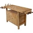 Durable Rubberwood Workbench with Storage for Garage / Workshop-Home