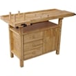 Durable Rubberwood Workbench with Storage for Garage / Workshop-Home