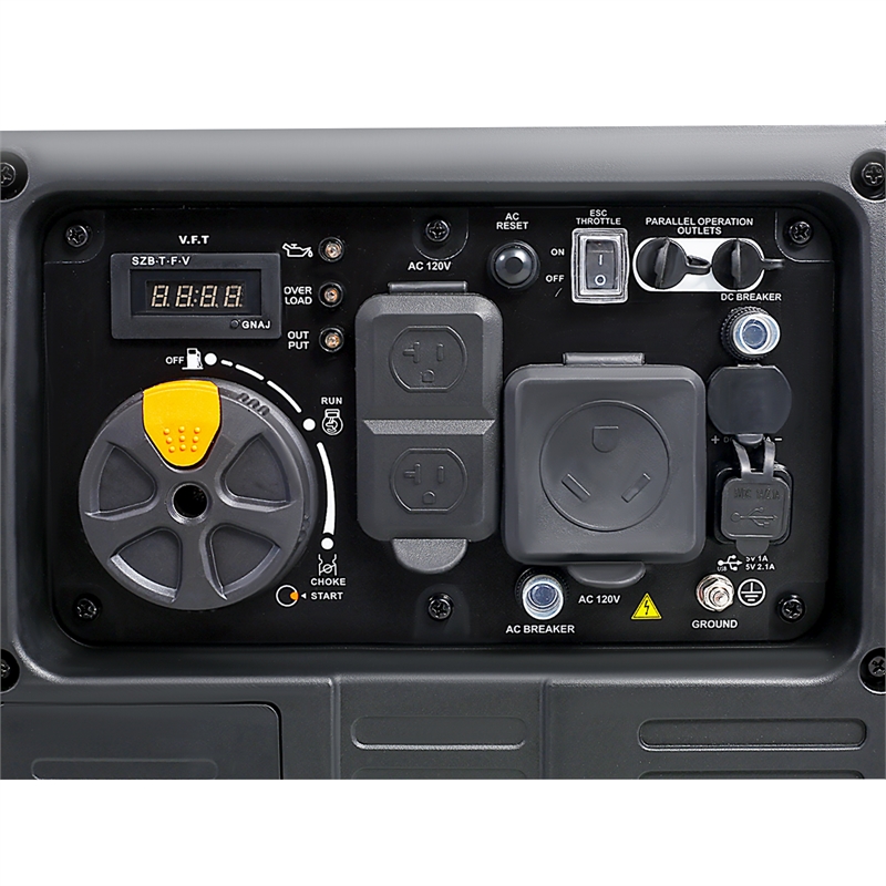 Quiet Portable Inverter Generator with Electric Start and Pure Sine Wave Power