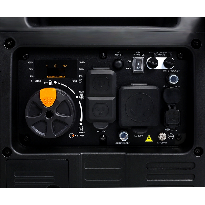 Quiet Portable Inverter Generator with Electric Start and Pure Sine Wave Power