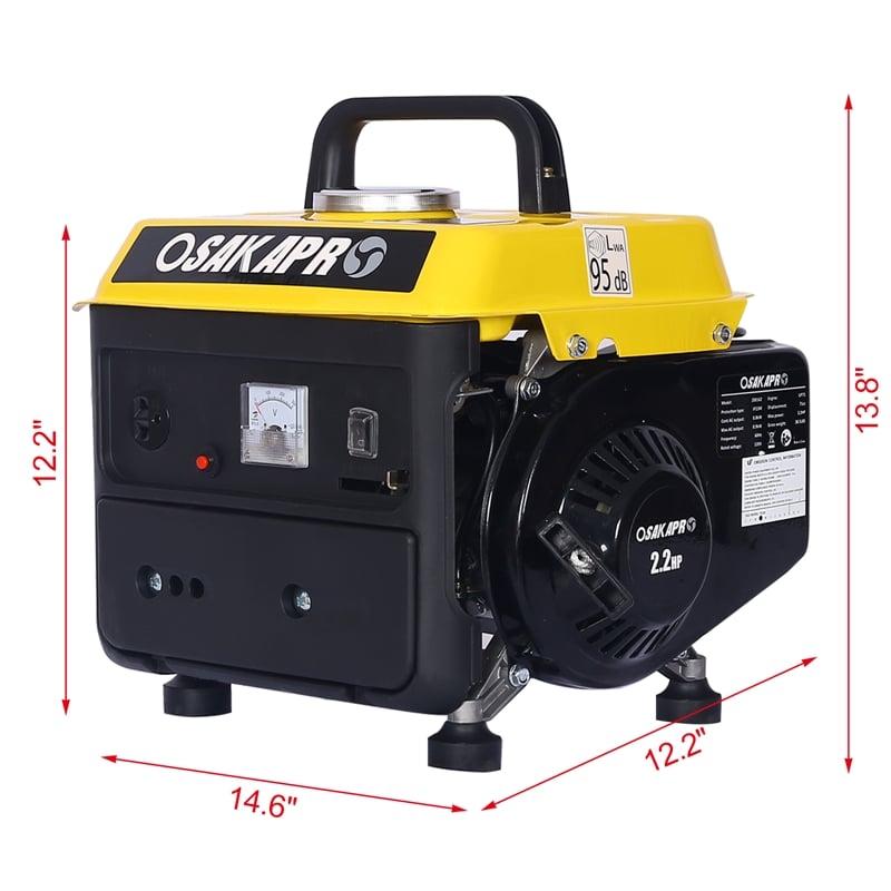 Portable 900W Gas Generator for Home Camping and Tailgating