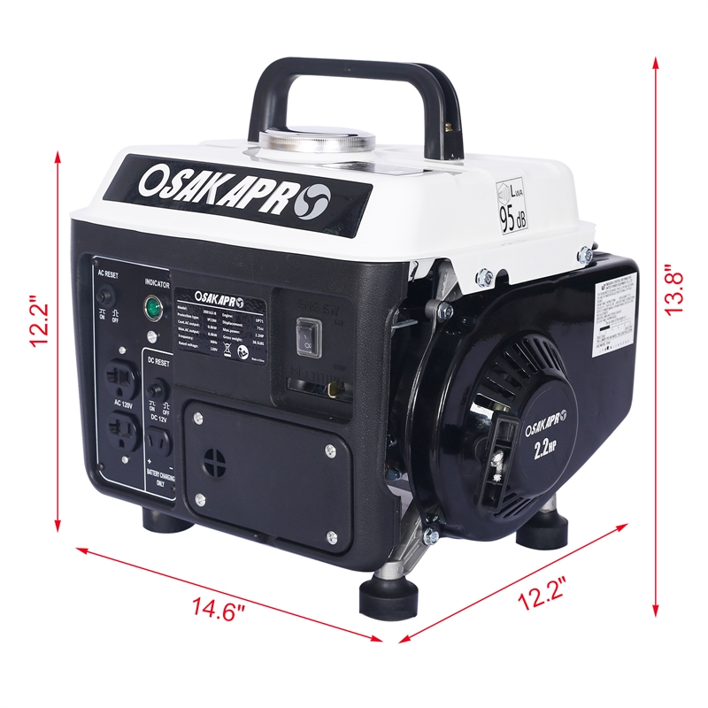 Portable 900W Gas Generator  71cc Engine / Low Noise  Home  Outdoor Use
