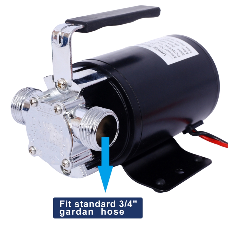 12V Portable Utility Water Transfer Pump 1/10HP 330GPH Battery Hose Kit Use Pump