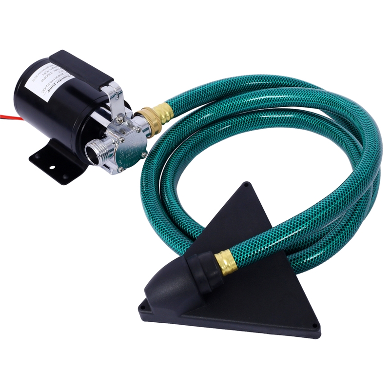 12V Portable Utility Water Transfer Pump 1/10HP 330GPH Battery Hose Kit Use Pump