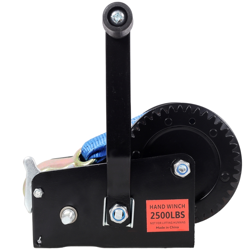 2500 lbs Hand Winch with 32.8 ft Strap Two Way Ratchet for Boat  Trailer/  ATV