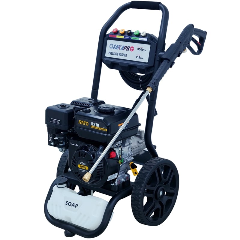 3500 PSI Gas Pressure Washer  2.5 GPM 212CC Engine 5 Nozzles 30FT Hose/ Black